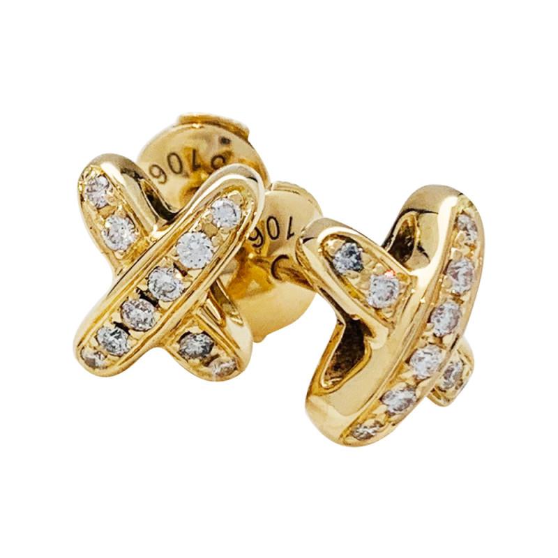 [⭐Maelin]JEUX DE GOLD DIAMOND EARRINGS