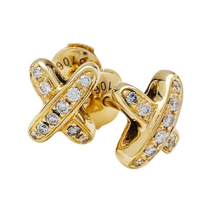 [⭐Maelin]JEUX DE GOLD DIAMOND EARRINGS