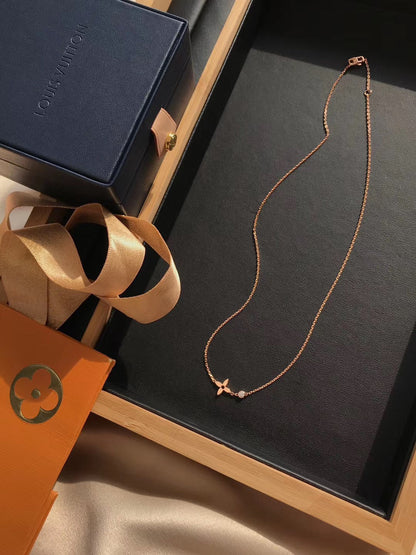 [⭐Maelin]BLOSSOM PENDANT PINK GOLD AND DIAMOND
