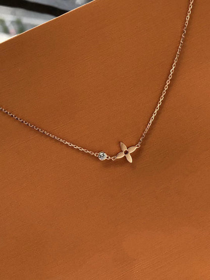 [⭐Maelin]BLOSSOM PENDANT PINK GOLD AND DIAMOND