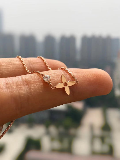 [⭐Maelin]BLOSSOM PENDANT PINK GOLD AND DIAMOND