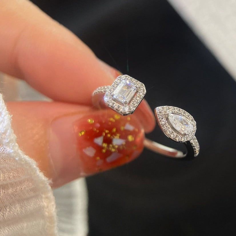 [⭐Maelin]MY TWIN TOI & MOI SILVER DIAMOND RING