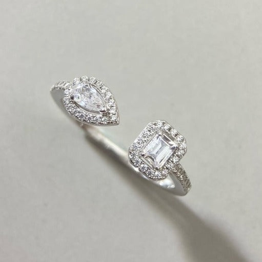 [⭐Maelin]MY TWIN TOI & MOI SILVER DIAMOND RING