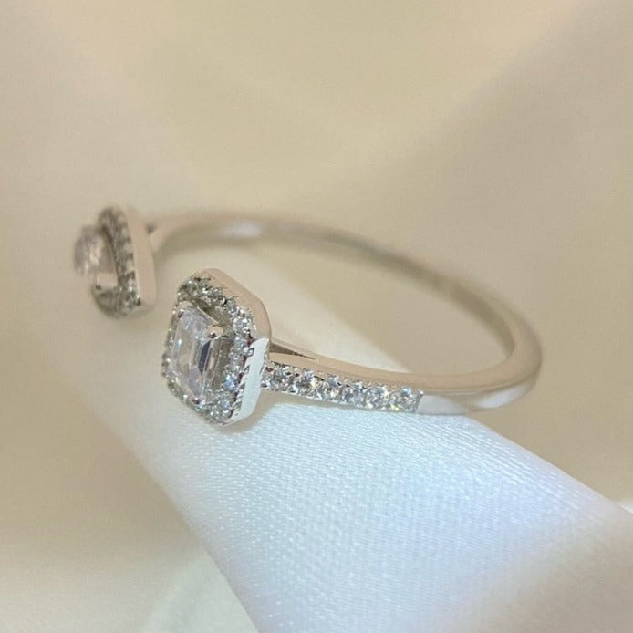 [⭐Maelin]MY TWIN TOI & MOI SILVER DIAMOND RING