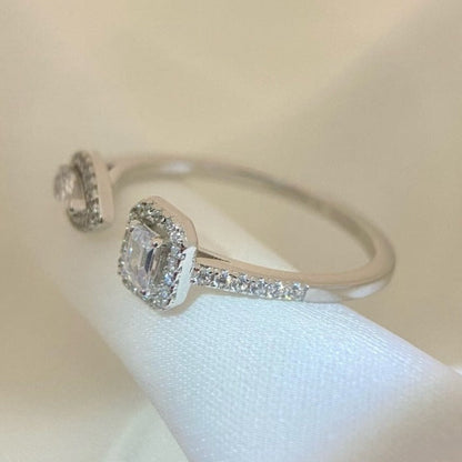 [⭐Maelin]MY TWIN TOI & MOI SILVER DIAMOND RING