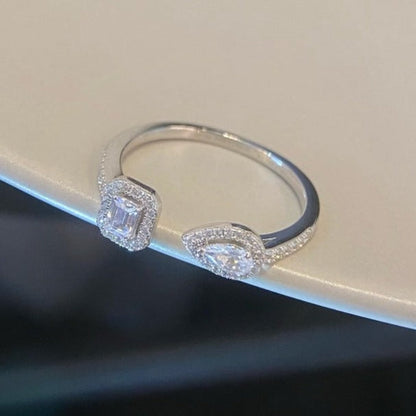 [⭐Maelin]MY TWIN TOI & MOI SILVER DIAMOND RING