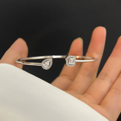 [⭐Maelin]JONC FLEX MY TWIN TOI & MOI SILVER DIAMOND BRACELET