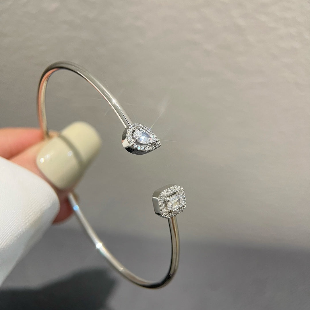 [⭐Maelin]JONC FLEX MY TWIN TOI & MOI SILVER DIAMOND BRACELET