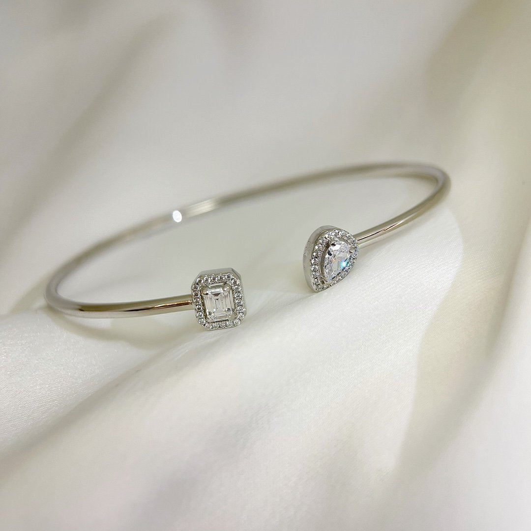 [⭐Maelin]JONC FLEX MY TWIN TOI & MOI SILVER DIAMOND BRACELET