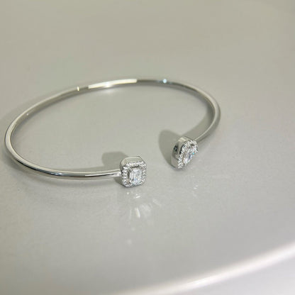 [⭐Maelin]JONC FLEX MY TWIN TOI & MOI SILVER DIAMOND BRACELET