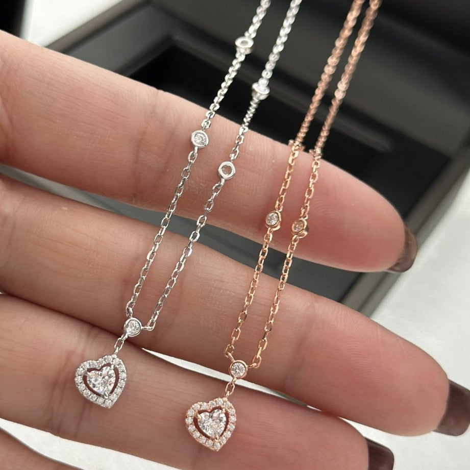 [⭐Maelin]JOY HEART DIAMOND NECKLACE