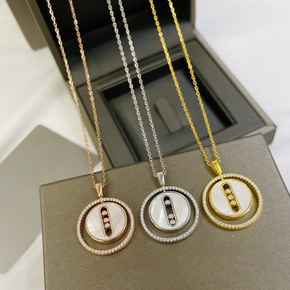 [⭐Maelin]Demo MOVE MM NACRE BLANCHE DIAMOND NECKLACE