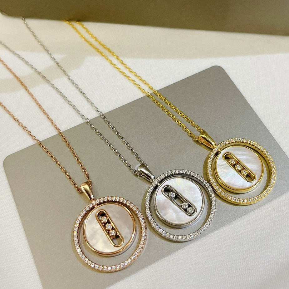 [⭐Maelin]Demo MOVE MM NACRE BLANCHE DIAMOND NECKLACE