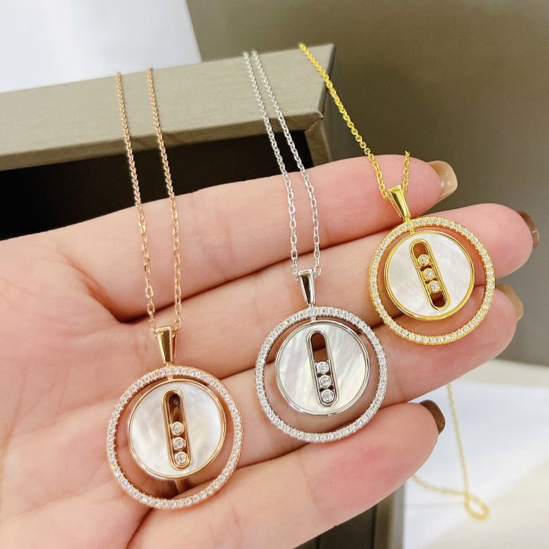 [⭐Maelin]Demo MOVE MM NACRE BLANCHE DIAMOND NECKLACE