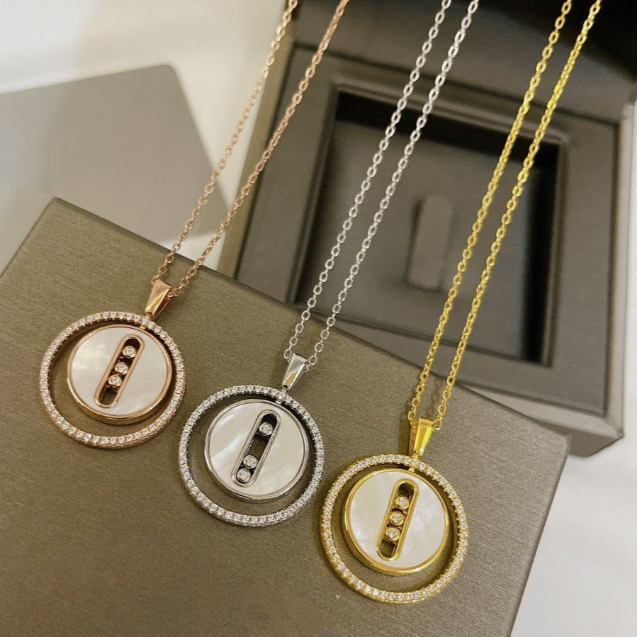[⭐Maelin]Demo MOVE MM NACRE BLANCHE DIAMOND NECKLACE