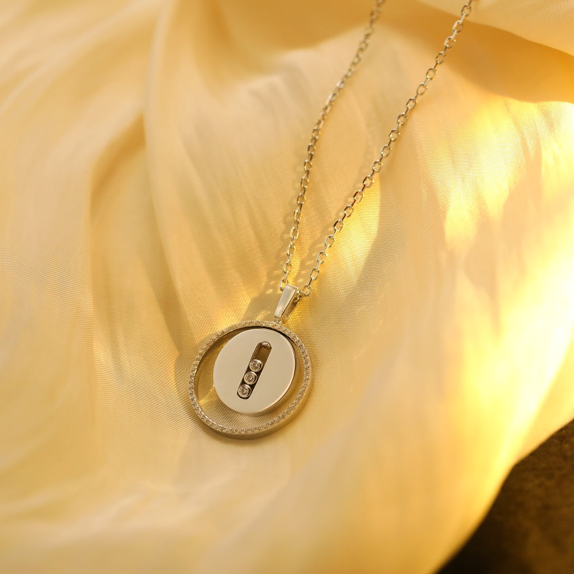 [⭐Maelin]Demo MOVE MM SILVER DIAMOND NECKLACE