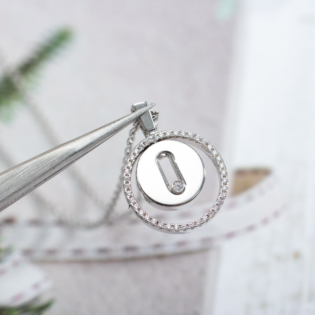 [⭐Maelin]Demo MOVE PM NECKLACE SILVER DIAMOND