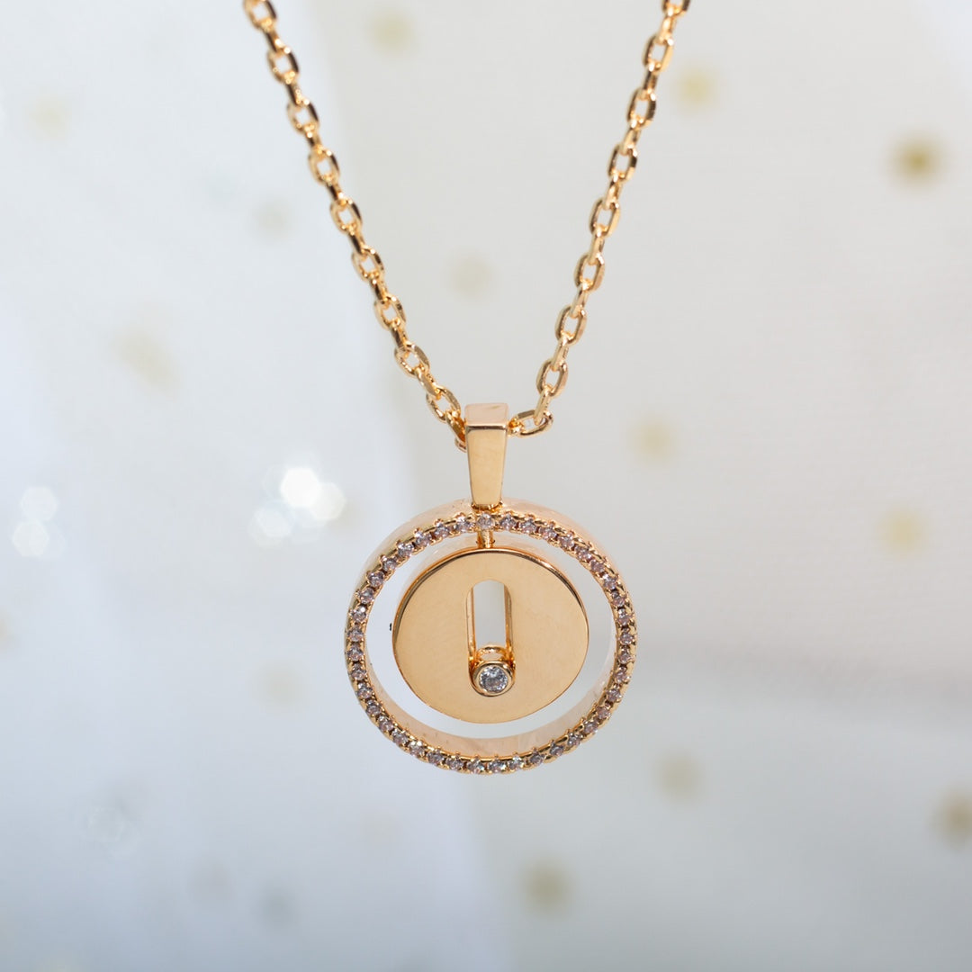 [⭐Maelin]Demo MOVE PM NECKLACE PINK GOLD DIAMOND