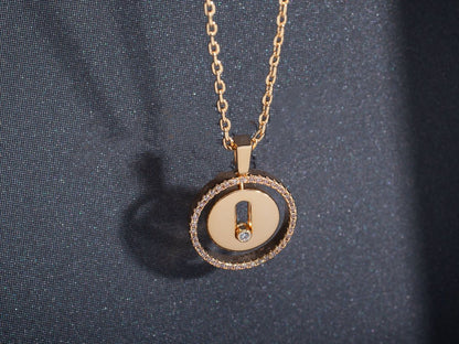 [⭐Maelin]Demo MOVE PM NECKLACE PINK GOLD DIAMOND
