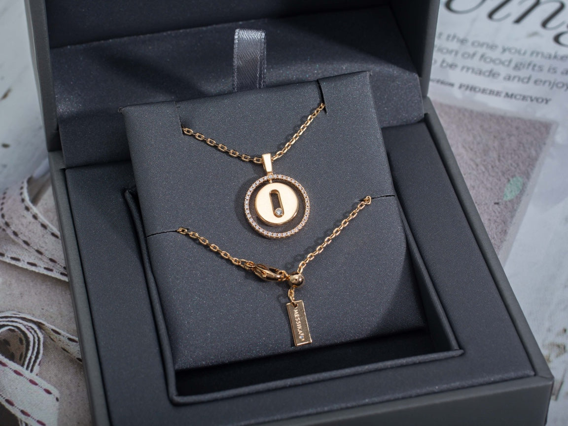 [⭐Maelin]Demo MOVE PM NECKLACE PINK GOLD DIAMOND