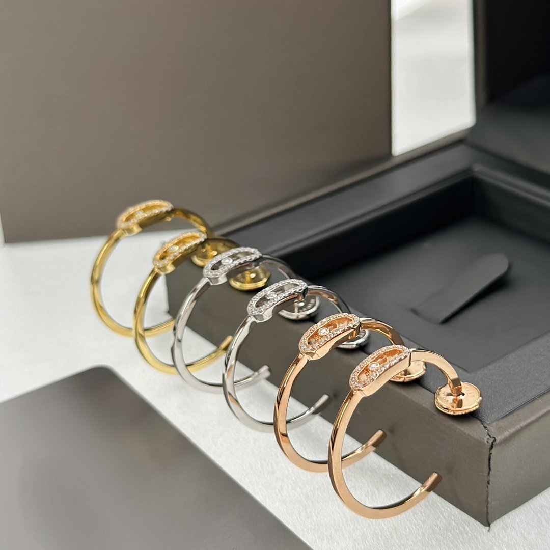 [⭐Maelin]CREOLES MOVE UNO PM DIAMOND EARRINGS
