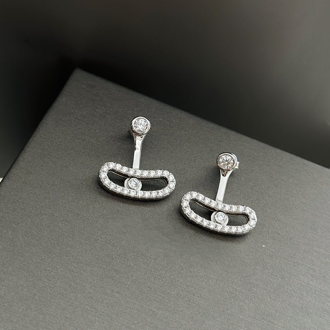[⭐Maelin]MOVE UNO SILVER DIAMOND EARRINGS
