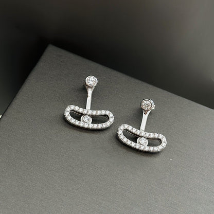 [⭐Maelin]MOVE UNO SILVER DIAMOND EARRINGS