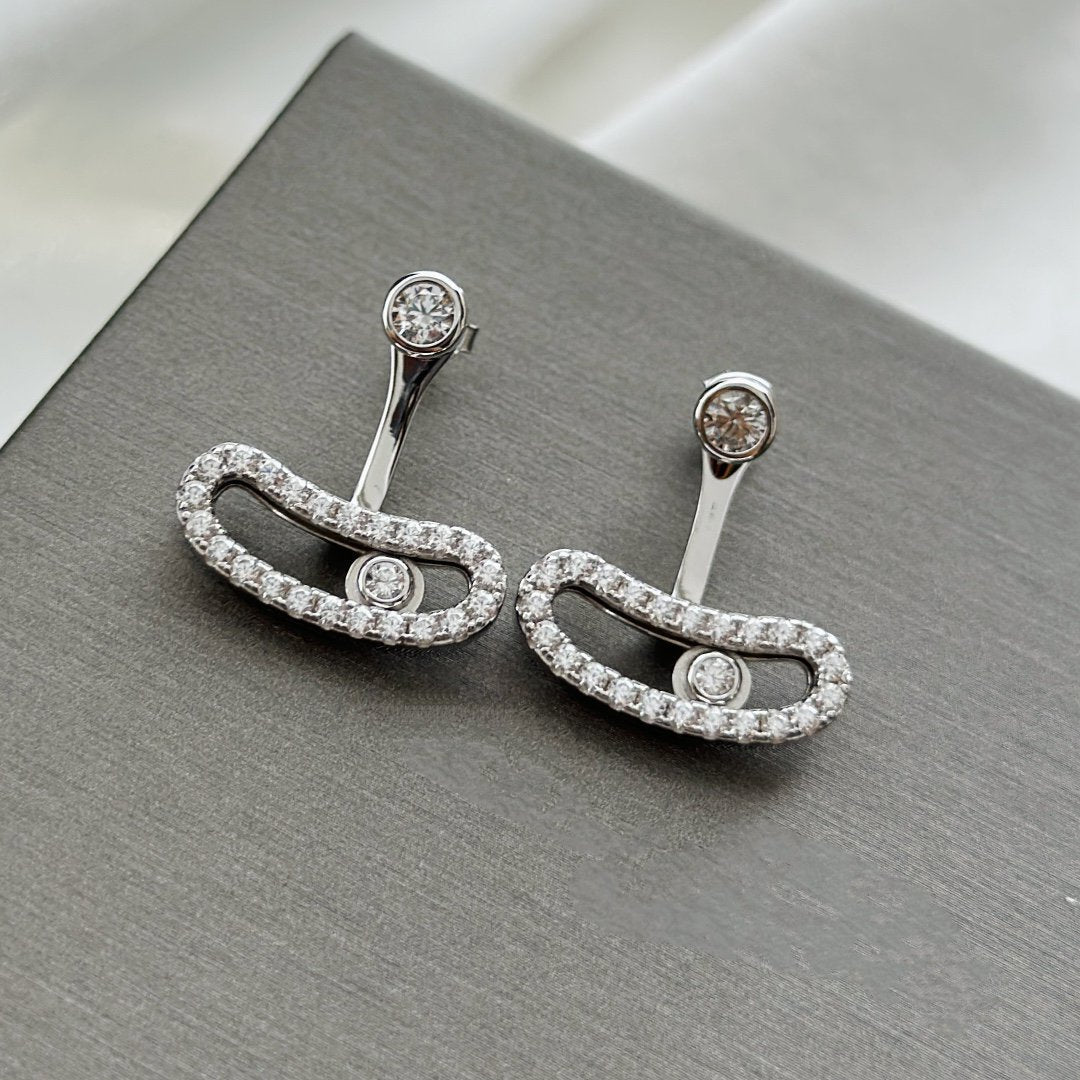 [⭐Maelin]MOVE UNO SILVER DIAMOND EARRINGS