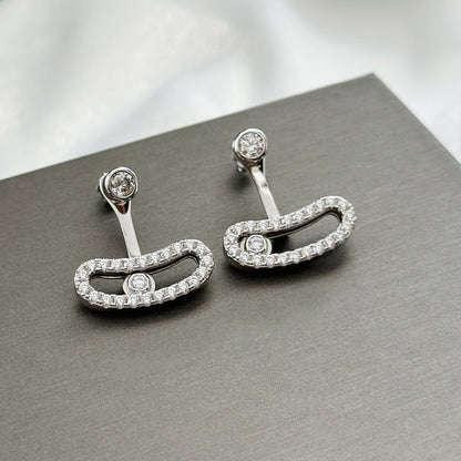 [⭐Maelin]MOVE UNO SILVER DIAMOND EARRINGS