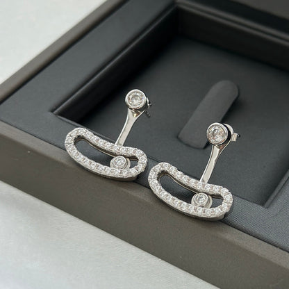 [⭐Maelin]MOVE UNO SILVER DIAMOND EARRINGS