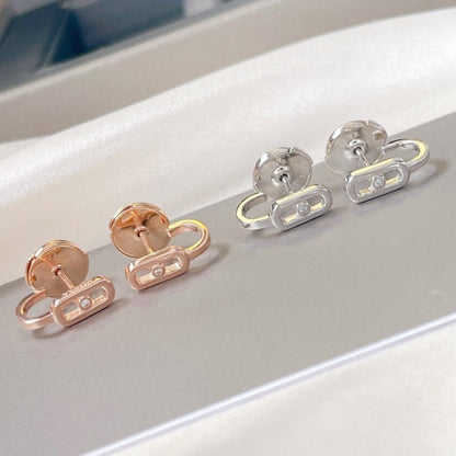 [⭐Maelin]CREOLES MOVE UNO MINI 1 DIAMOND EARRINGS