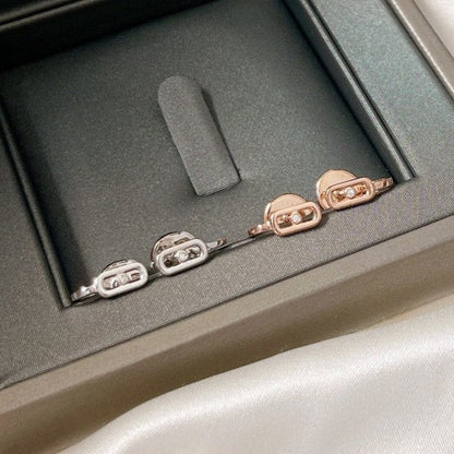 [⭐Maelin]CREOLES MOVE UNO MINI 1 DIAMOND EARRINGS