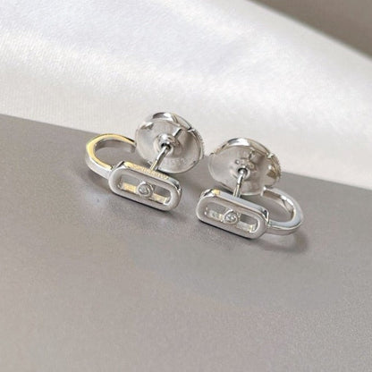 [⭐Maelin]CREOLES MOVE UNO MINI 1 DIAMOND EARRINGS