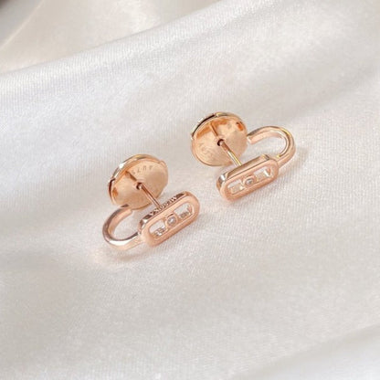 [⭐Maelin]CREOLES MOVE UNO MINI 1 DIAMOND EARRINGS