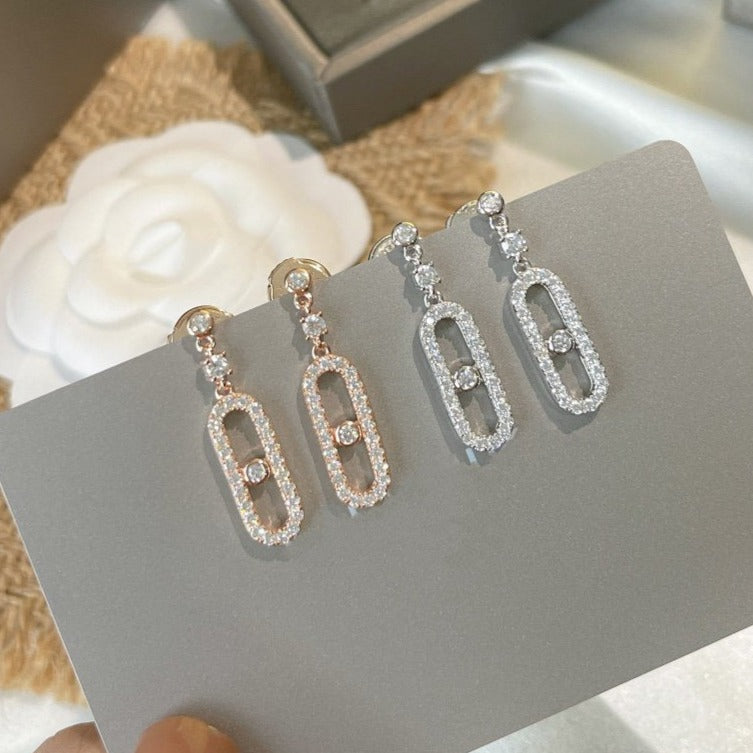 [⭐Maelin]DORMEUSES MOVE UNO DIAMOND EARRINGS