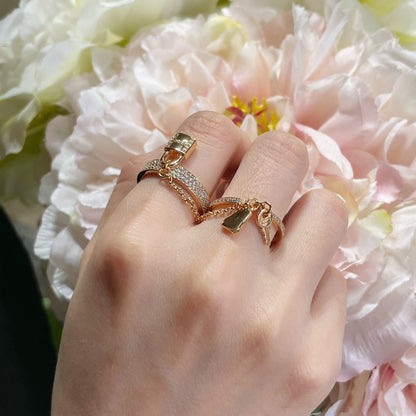[⭐Maelin]HM KELLY CLOCHETTE DOUBLE RING IN  WITH DIAMONDS