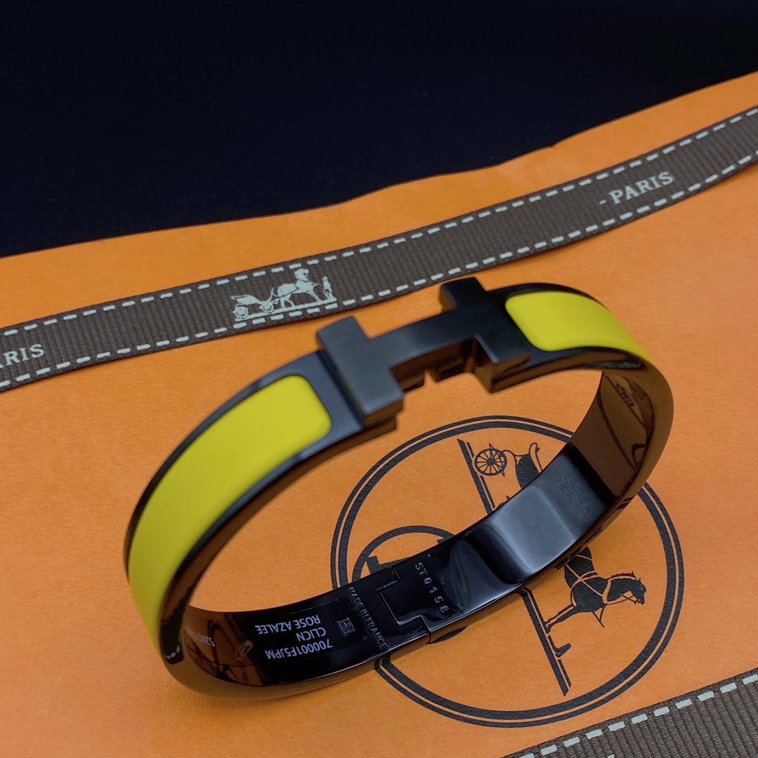 [⭐Maelin]CLIC HM SO BLACK YELLOW BRACELET