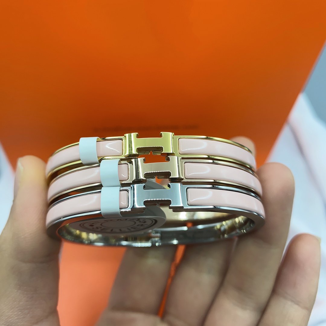 [⭐Maelin]CLASSIC HM CLIC  PINK 8MM ENAMEL BRACELET