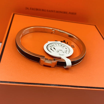 [⭐Maelin]CLASSIC HM CLIC BLACK 8MM ENAMEL BRACELET