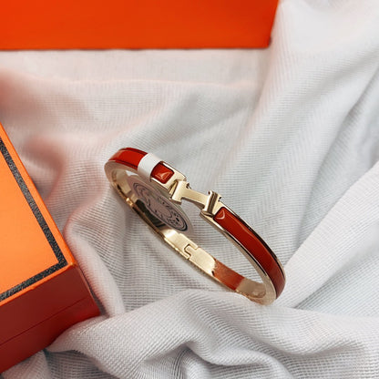 [⭐Maelin]CLASSIC HM CLIC RED 8MM ENAMEL BRACELET