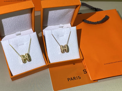[⭐Maelin]HM CLIC YELLOW ENAMEL GOLD NECKLACE