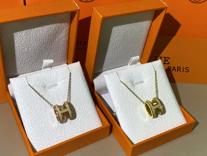 [⭐Maelin]HM CLIC YELLOW ENAMEL GOLD NECKLACE