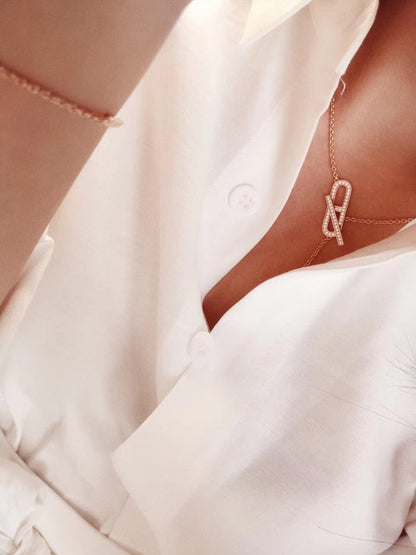 [⭐Maelin]HM FIRE PIG NOSE NECKLACE TRENDY STREET