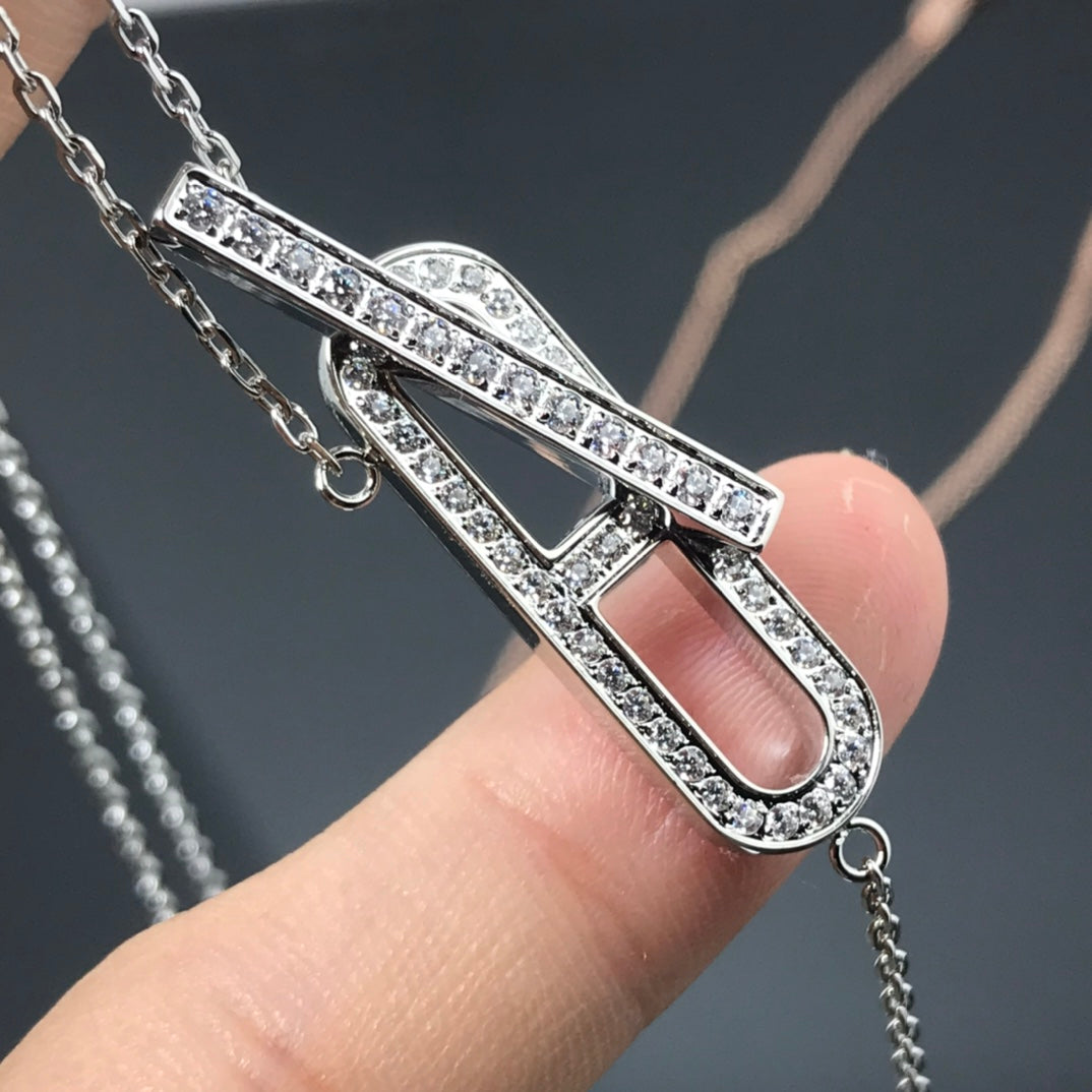 [⭐Maelin]HM NECKLACE PLATINUM ROSE GOLD DIAMOND