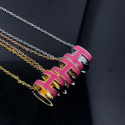 [⭐Maelin]H NECKLACE PINK