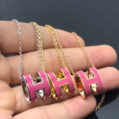 [⭐Maelin]H NECKLACE PINK
