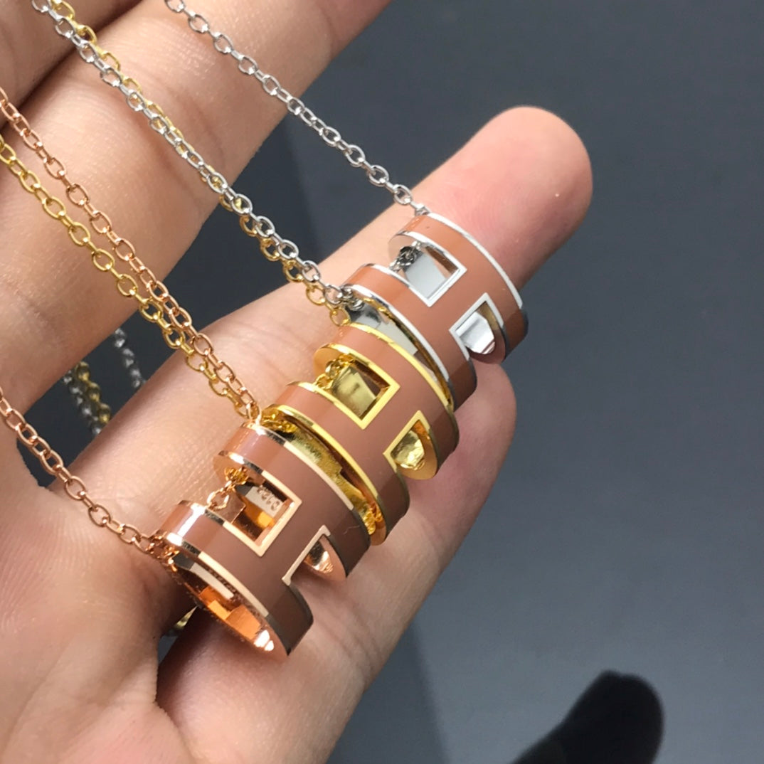 [⭐Maelin]H NECKLACE BROWN