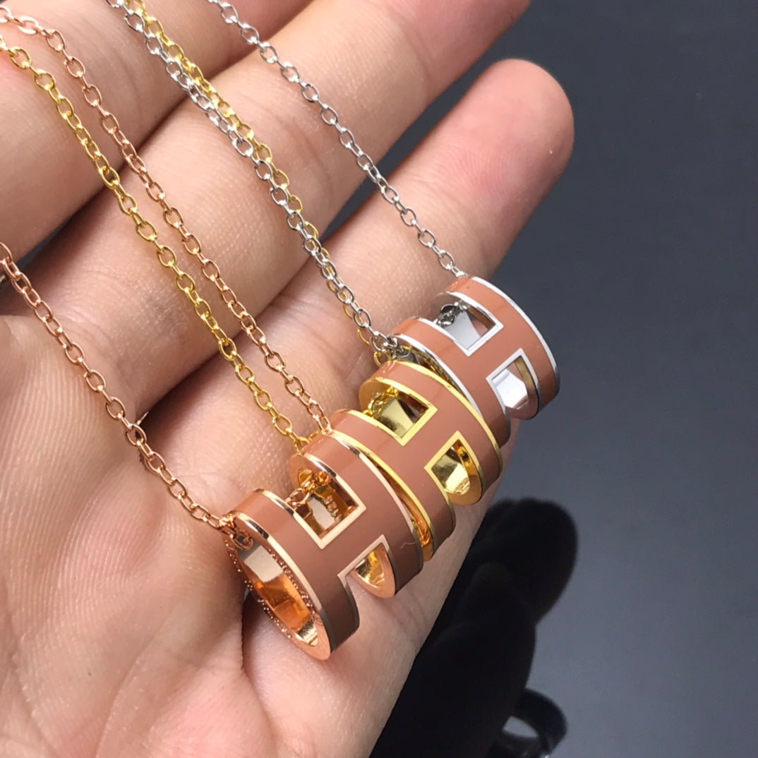 [⭐Maelin]H NECKLACE BROWN
