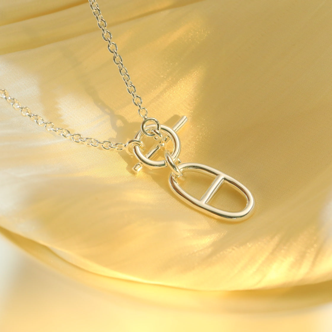 [⭐Maelin]HM CHAINE D'ANCRE PENDANT NECKLACE STERLING SILVER