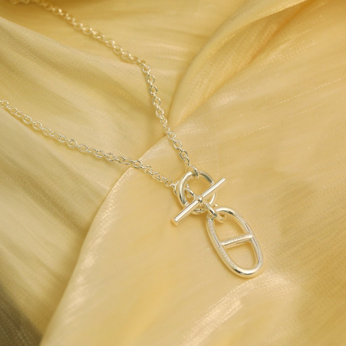 [⭐Maelin]HM CHAINE D'ANCRE PENDANT NECKLACE STERLING SILVER